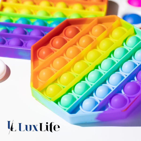 LuxLife Pop It Fidget Toy (Kreis,Viereck, Achteck) | Für Kinder und Erwachsene